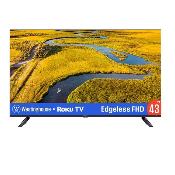 Restored Westinghouse 43″ 60Hz Edgeless Bezel Full HD 1080p, Compatible with Amazon Alexa, Google Assistant & Apple HomeKit Devices Roku TV WR43EX2100