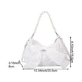 thumbnail image 2 of Jiibva Bow Pearl Shoulder Bag Retro Bow Handbag Fashionable Pearl Armpit Bag Large Capacity Underarm Bag Sweet Crossbody Bags, 2 of 7
