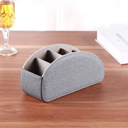 Tv Remote Control Holder With 5 Compartments Pu Leather Remote Caddy Box Tray Nightstand Desktop Storage Organizer Walmart Canada