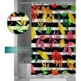 thumbnail image 3 of Fall Shower Curtain Harvest Maple Leaf Shower Curtains for Bathroom Colorful Leaves Black Stripes Bath Curtains Sets for Autumn Thanksgiving Seasonal Bathroom Decor Fabric Waterproof 72 x 72 in, 3 of 6