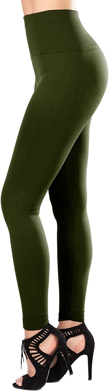 SATINA High Waisted Fleece Lined Leggings for Women, Women's Leggings  w/Fleece Lining for More Warmth