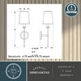 thumbnail image 6 of Camden 1 Light Gold Natural Brass Wall Sconce Fixture White Linen Fabric Shade, LED Compatible, 6 of 12
