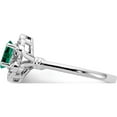 thumbnail image 4 of Sterling Silver Rhodium-Plated Created Emerald & Diam. Ring (Size 6) Made In India qbr22may-6, 4 of 5