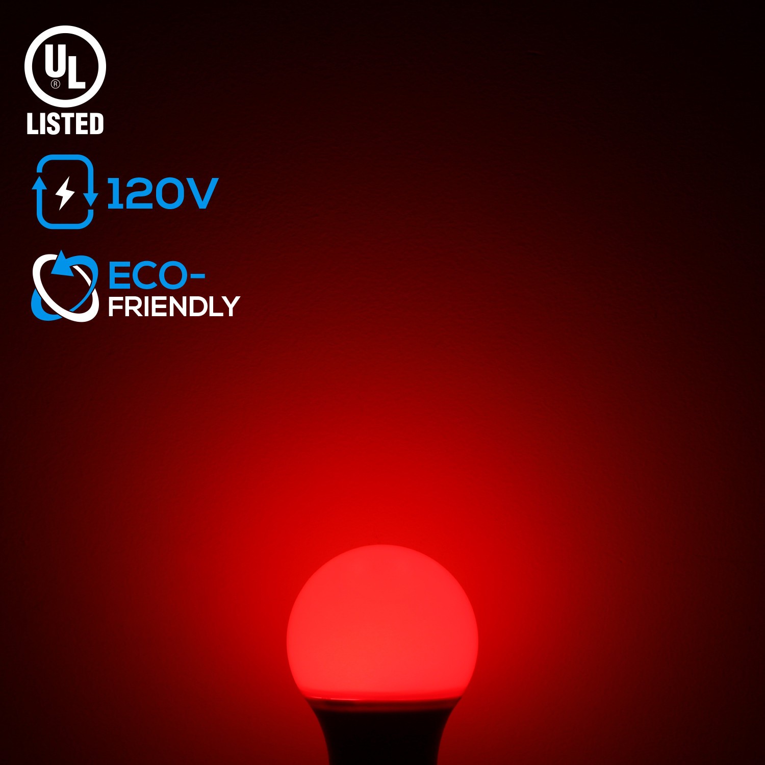 LED A19 Red Bulbs, 8W (40W Equivalent) Light Bulb, E26/E27 Base, Outdoor Bug Free Lights for Porch, Patio, Backyard, Entry Way, Pack of 12