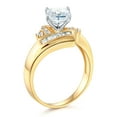 thumbnail image 3 of Wellingsale Ladies Solid 14k Yellow Gold Polished CZ Cubic Zirconia Princess Cut Engagement Ring with Side Stones - Size 8.5, 3 of 6