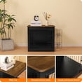 thumbnail image 6 of Dog Crate Furniture with Cushion, Wooden Dog Crate with Double Doors, Dog Furniture, Dog Kennel Indoor for Small/Medium/Large Dog，End Table, Small, 27.2" L,Black+Warm Brown, 6 of 14