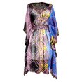 thumbnail image 1 of Peach Couture Robe Tunique d'Été Légère à Imprimé Géométrique Tribal Manches Longues Ceinture en Tissu Mini Robe, 1 of 2