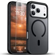 Starshop iPhone 17E Case, Compatible with Magnetic Charging Slim Fit Clear Case With Screen - Black