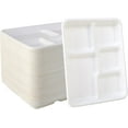 thumbnail image 2 of Vplus 100% Compostable 5 Compartment Bagasse Paper Plates, 10.25*8.5 inch,500pack, 2 of 9