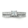 thumbnail image 5 of Sterling Silver Rhodium-plated 2-Piece CZ Wedding Set Ring QR2710, 5 of 6