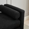 thumbnail image 6 of 66.34"W Elegant Upholstered Bench with Natural Wood Legs and 2 Bolster Pillows, Multifunctional Daybed Ottoman with High-density Foam Padding, for Bedroom, Living Room, Entryway, Black, 6 of 9