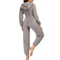 thumbnail image 7 of KelaJuan Women Thick Plush Sleeping Romper with Bear Ear Hat, Long Sleeve Zipper Hooded Jumpsuit for Autumn, Winter, 7 of 7