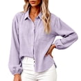 thumbnail image 4 of GigrtiJin Cotton Button Down Shirts for Womens Long Sleeve Collared Loose Blouses Dressy Casual Work Button up Shirts with Pockets, 4 of 7