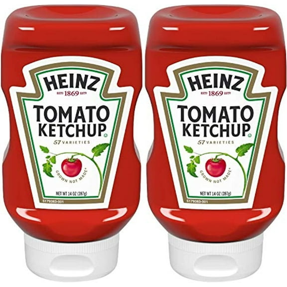 Heinz, Tomato Ketchup, 14Oz Squeeze Bottle (Pack Of 2)
