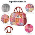 thumbnail image 4 of Lunch Bag Lunch Box for Women Reusable Insulated Lunch Cooler Bags,Large Capacity for Work Travel Picnic,Water-Resistant Pioneer Colorful Floral Lunch Tote Bag Gifts for Woman Mom Red, 4 of 6