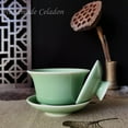 thumbnail image 2 of Gaiwan Kung Fu Teacups with Lid 5-Ounce Teacup and Saucer Set Porcelain Chinese Celadon(Green), 2 of 15