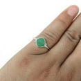 thumbnail image 2 of Heart Chakra Square Natural Malachite 925 Silver Anniversary Band Bezel Ring, 2 of 2