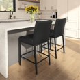 thumbnail image 3 of Amisco Perry Plus 26" Counter Stool - Black Faux Leather/Black Metal, 3 of 9