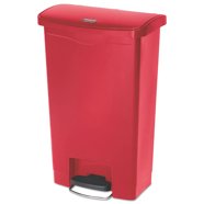 13 Gallon Touch-Free Sensor Trash Can - Automatic Lid Kitchen & Office Bin, Red Steel, Battery Powered