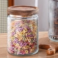 thumbnail image 6 of JOGGEIL Vintage Glass Jars with Wooden Lids, 6 Pack 24 oz Airtight Glass Food Storage Containers Sets for the Kitchen, Sugar Coffee Candy Spice Cookie Tea Pasta, 6 of 8