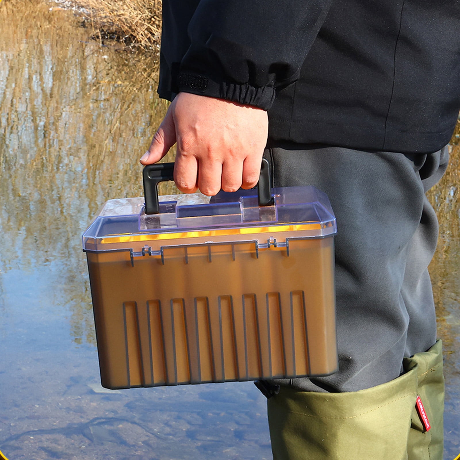 Shrimp Fishing Baits Storage Box Thickened Hard Squid Hook Tackle Lure Organizers Light Weights Fishing Tackle Box