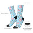 thumbnail image 4 of Hirioo Funny Cute Teeth Pattern Adult Middle Tube Socks Breathable Sock Non-Pilling,Contrasting Color Design, 4 of 6