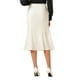 thumbnail image 3 of Falda de Cola de Pez Elegante para Mujeres INSPIRE CHIC con Cintura Alta y Cinturón, Midi, Color Blanco, 3 of 5