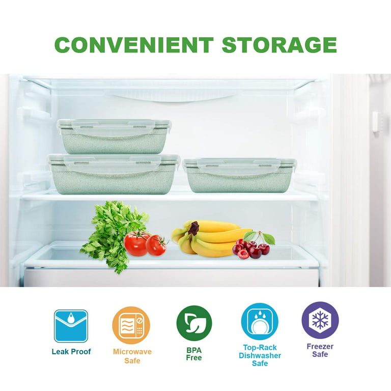 Utopia Kitchen Plastic Food Storage Container Set with Airtight Lids - Pack  of 18 (9 Containers & 9 Snap Lids) - Reusable & Leftover Food Lunch Boxes