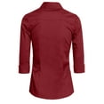thumbnail image 3 of J. METHOD Women's Button Down Shirt 3/4 Sleeve Roll Up Stretch Collar Office Work Formal Casual Basic Blouse Top, 3 of 5