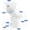 thumbnail image 2 of Ourlova Two Piece Round Toilet with 19 Inch ADA Height Side Flush Under Locking Lid Powerful Flushing System American Standard White, 2 of 5