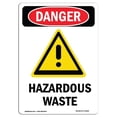 thumbnail image 1 of SignMission OS-DS-A-1824-V-2026 18 x 24 Po Signe de Danger OSHA - GHS Déchets Dangereux, 1 of 1