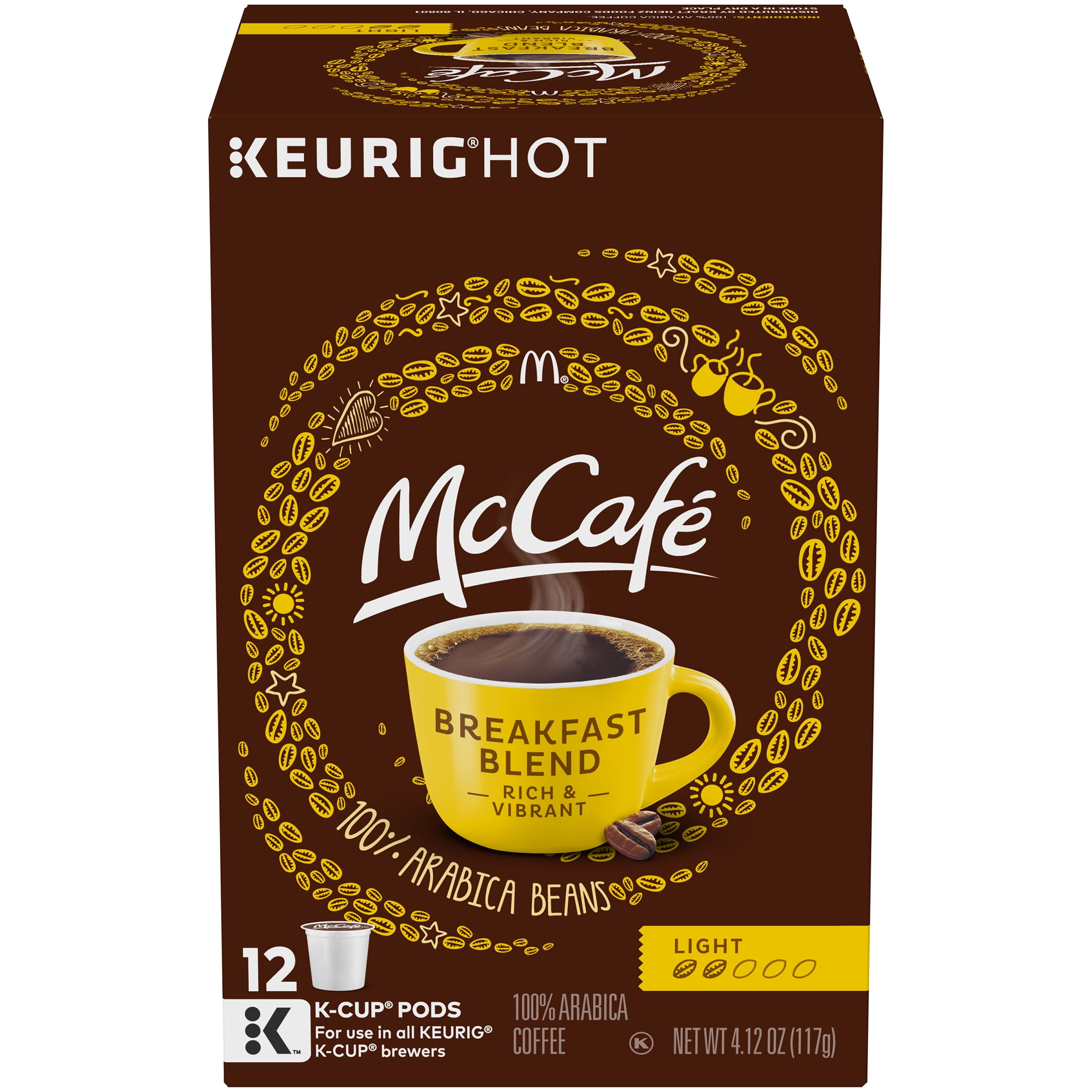 McCafe Breakfast Blend Coffee K-Cup Pods, Caffeinated, 12 Ct - 4.12 Oz ...