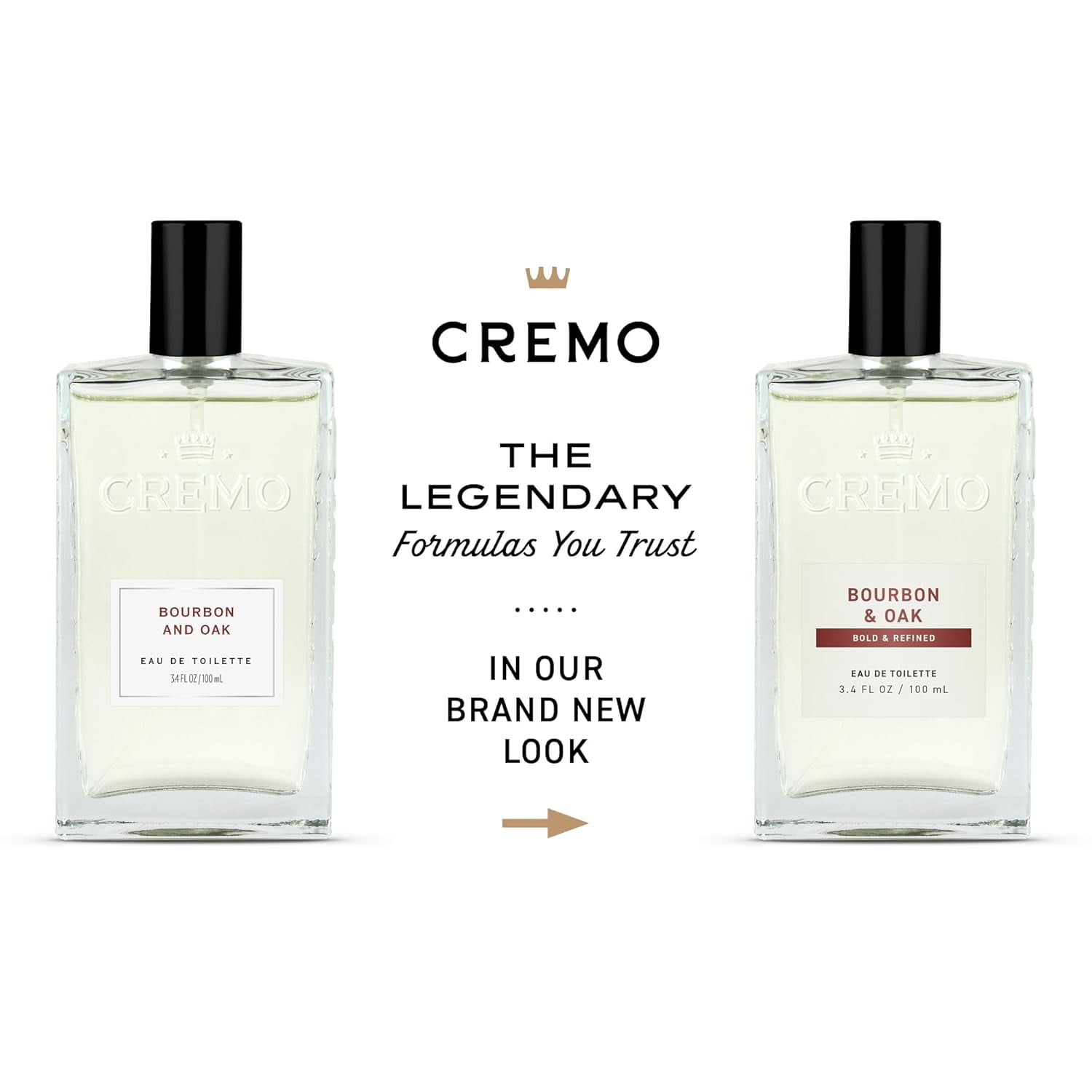 Cremo Cologne Spray, Bourbon & Oak, 3.4oz (Pack of 2)