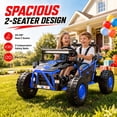thumbnail image 3 of iRerts 36V Powered Ride on Toys for Big Kids, 2 Seater Ride on Cars with Metal Frame, Bluetooth Music, 4 Wheels Suspension, Electric Ride on Vehicles for Boys Girls, Blue, 3 of 8