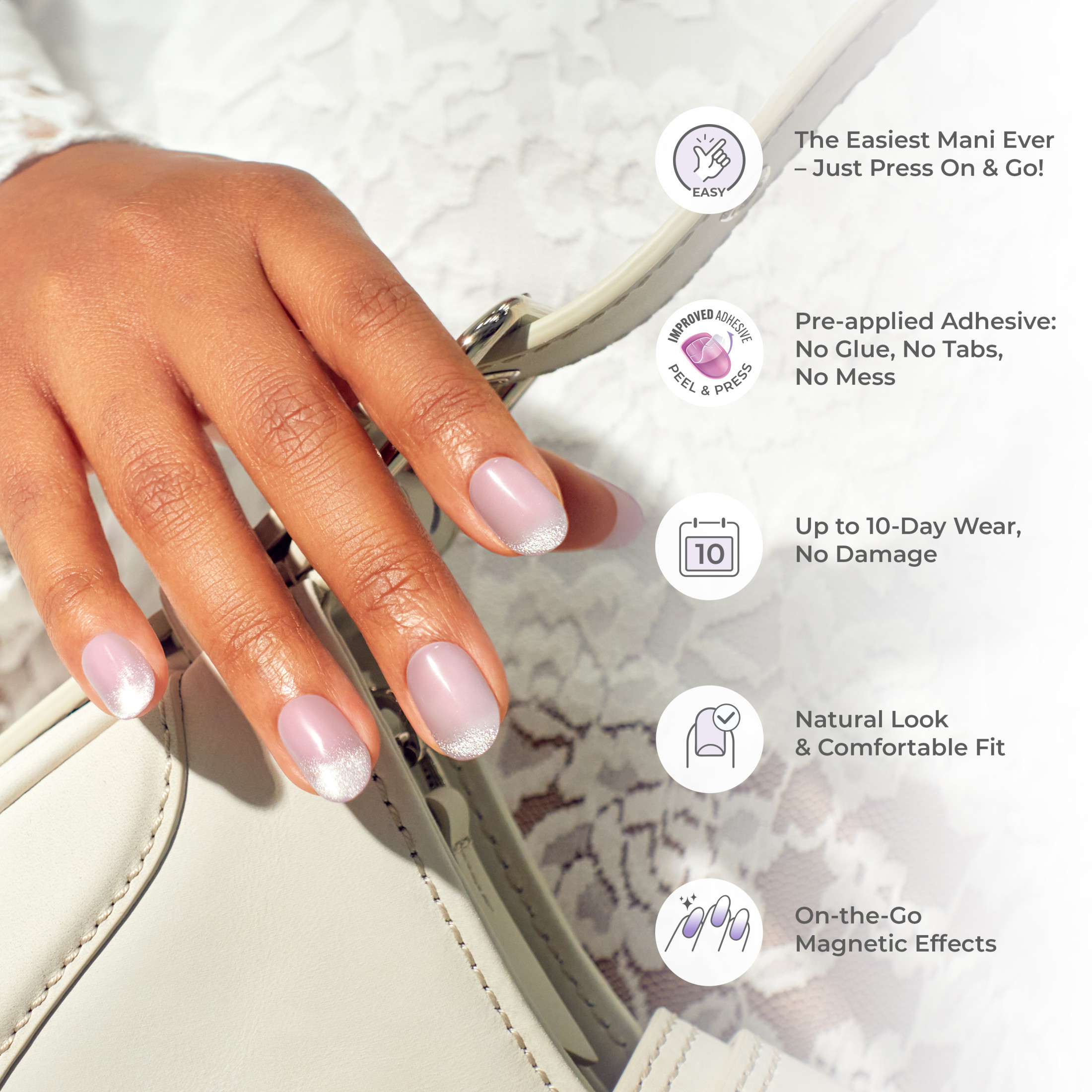 Kiss Impress Color FX Short Oval Press-On Nails, Pink, 30pc photo 8