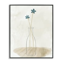 Stupell Industries Simple Watercolor Vase Botanical & Floral Painting Black Framed Art Print Wall Art, 24 x 30