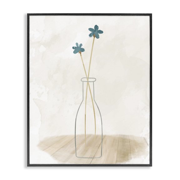 Stupell Industries Simple Watercolor Vase Botanical & Floral Painting Black Framed Art Print Wall Art, 24 x 30