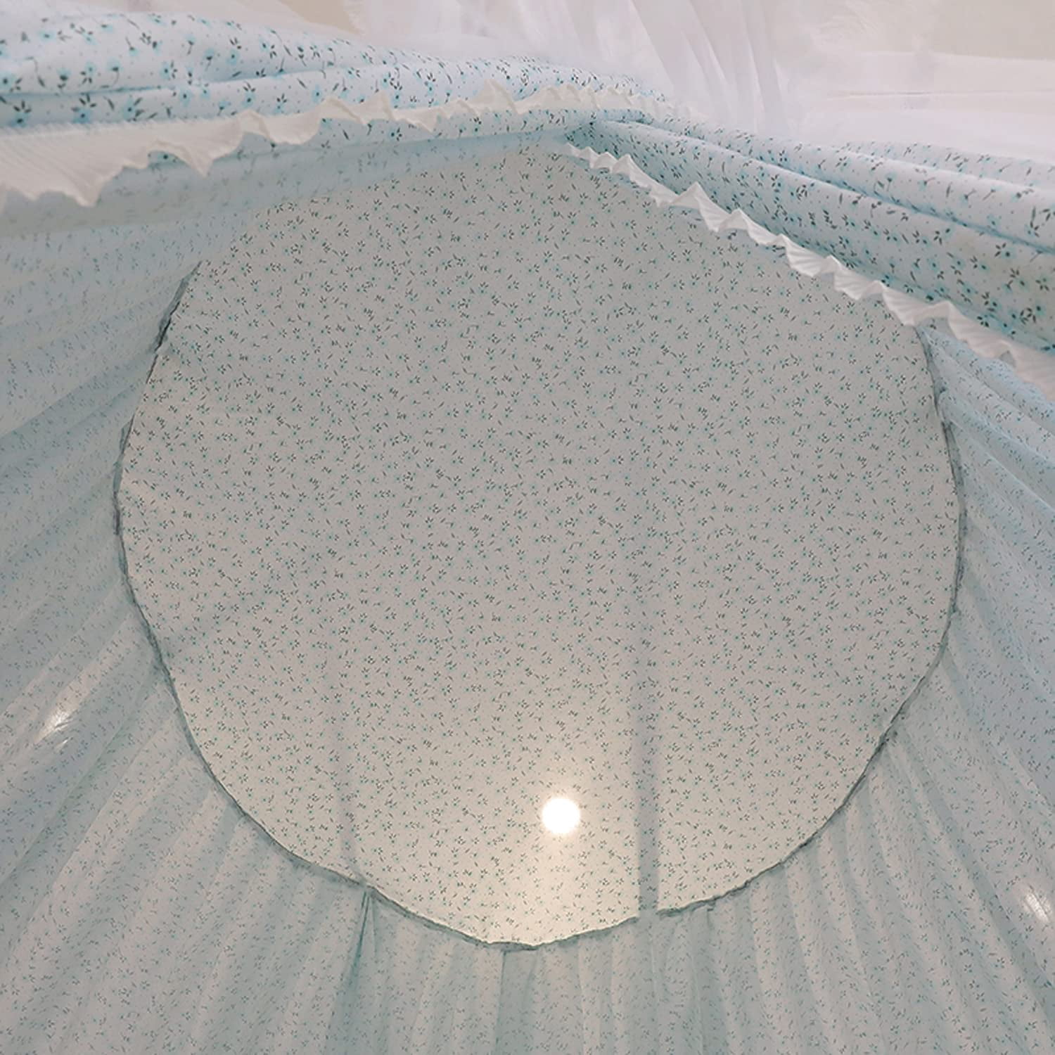 Luxurious Bed Canopy for Girls & Adults, Large Elegant Double Layer Bed Curtain Canopy Drapes, Round Dome Lace Princess Canopies Netting (Fresh)