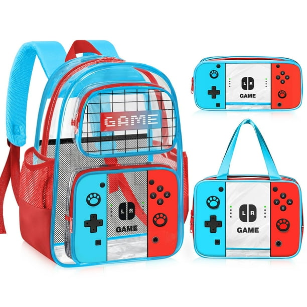 Mochila transparente TILYTADLY Gamer Kids con bolsa de almuerzo y estuche para lápices