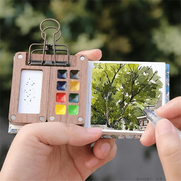 Kit Aquarelle Voyage de 24 couleurs Kit Aquarelle Miniature avec 1 Carnet Croquis 3 Pinceau à Kit Aquarelle Voyage de 24 couleurs Kit Aquarelle Miniature avec 1 Carnet Croquis 3 Pinceau à