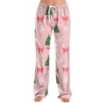 thumbnail image 2 of Hearthz Christmas Pajamas Pants Winter Super Soft Drawstring Sleep Home Pj Pants Fleece Wide Leg Xmas Pants Women, 2 of 6
