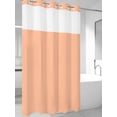 thumbnail image 4 of Peach Fuzz No Hook Shower Curtain Waterproof, Bathroom Curtains with Snap in Liners and See Through Top Window, Modern Pure Peach Fuzz Hotel Style Bathtub Curtains Shower 36"Wx72"L, 4 of 8