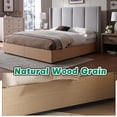 thumbnail image 5 of King Size Bed Frame and Upholstered Headboard, Solid Wood Platform Bed with Storage Drawers, Durable Wooden Slats, Solid and Stable, Noiseless, No Box Spring Needed, Easy Assembly, Light Gray, 5 of 10
