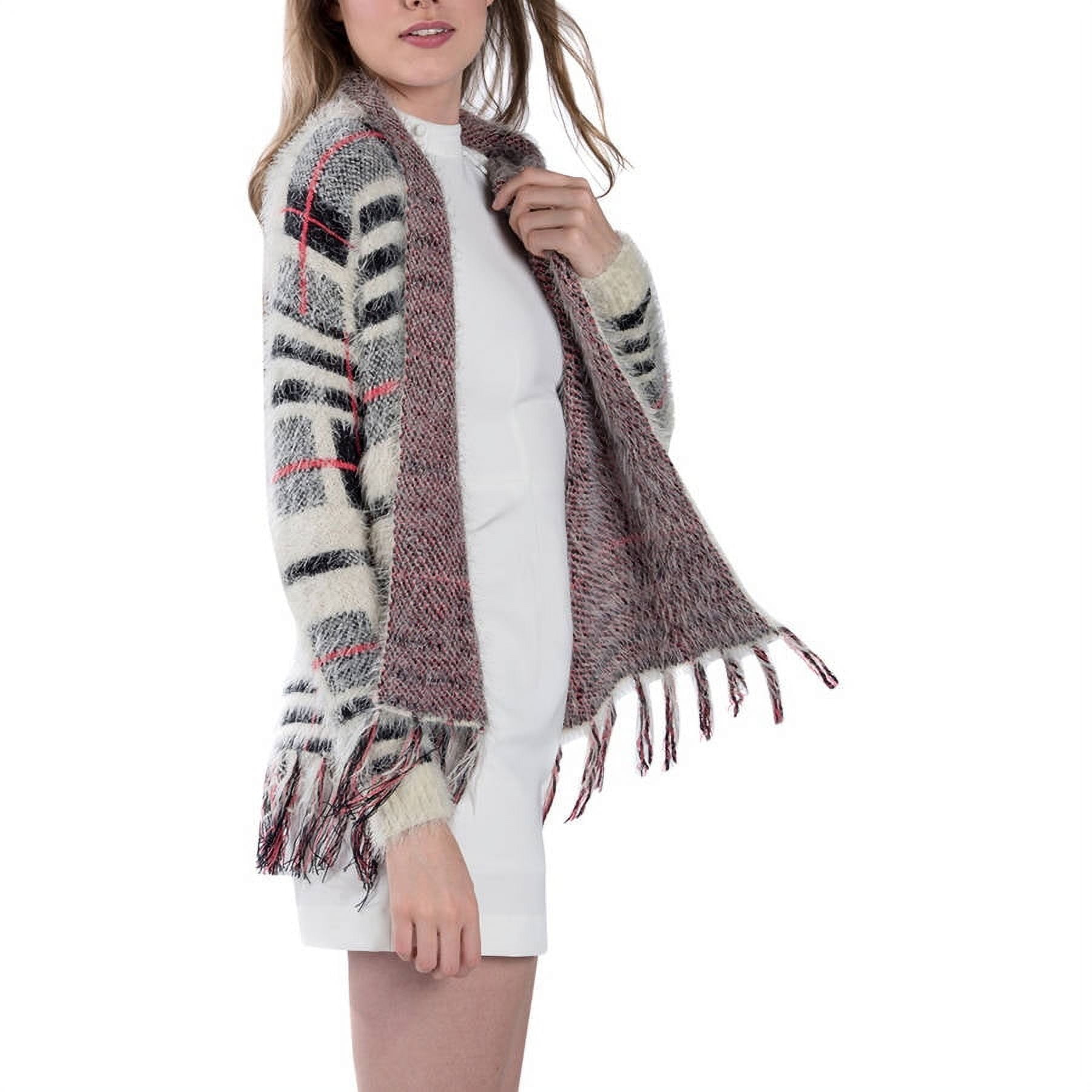 Women's Knit Plaid Cardigan