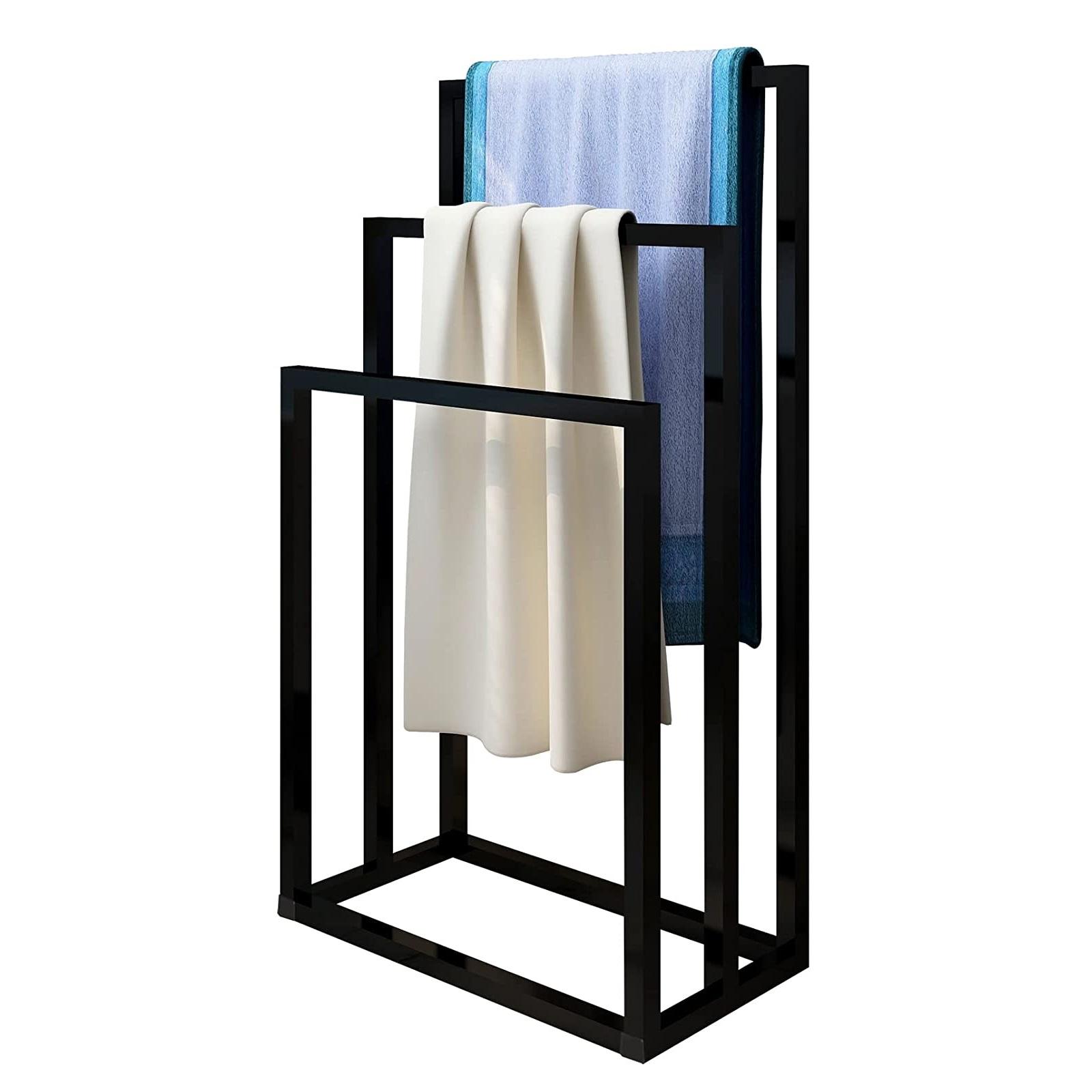 3 Tiers Freestanding Towel Rack Metal Towel Bar Stand Holder for