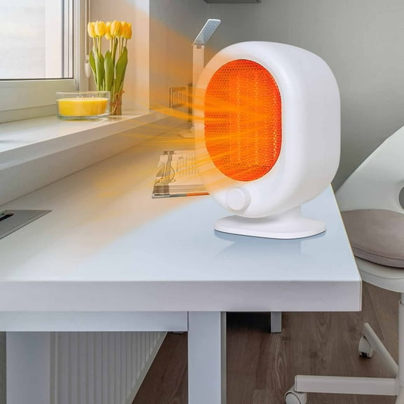 Eespoir Portable Indoor Space Heater, Small Desk Heater, Portable Heater with Overheat and Tip-Over Protection, Quiet and Energy Efficient Heating, White
