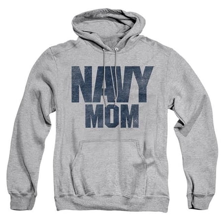 Trevco Sportswear NA108M-AFTH-2 Navy Mom Adult Pullover Hoodie, Athletic Heather - Medium