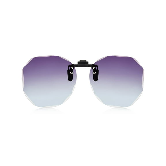 TINHAO Polarized Clip on Sunglasses for Women Men Polygon Flip Up UV400 Protection Over Prescription Glasses