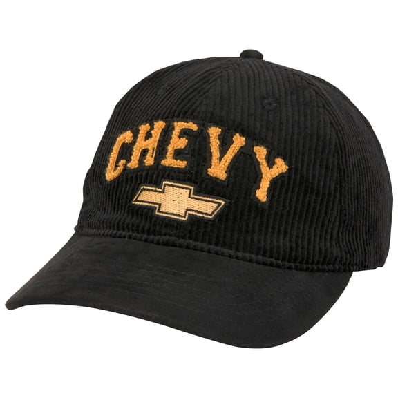Hat - Chevy 3D Embroidered Appliqued Chenille Low Profile Adjustable Black Cap