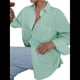 thumbnail image 1 of Camisas de Mujer con Botones, Blusas de Rayas de Larga, Blusas Casuales de Moda 2025 Verde M, 1 of 7